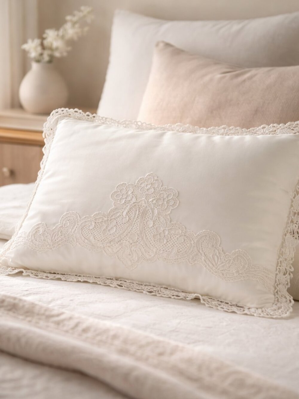 Vintage Paper White Linen Pillos